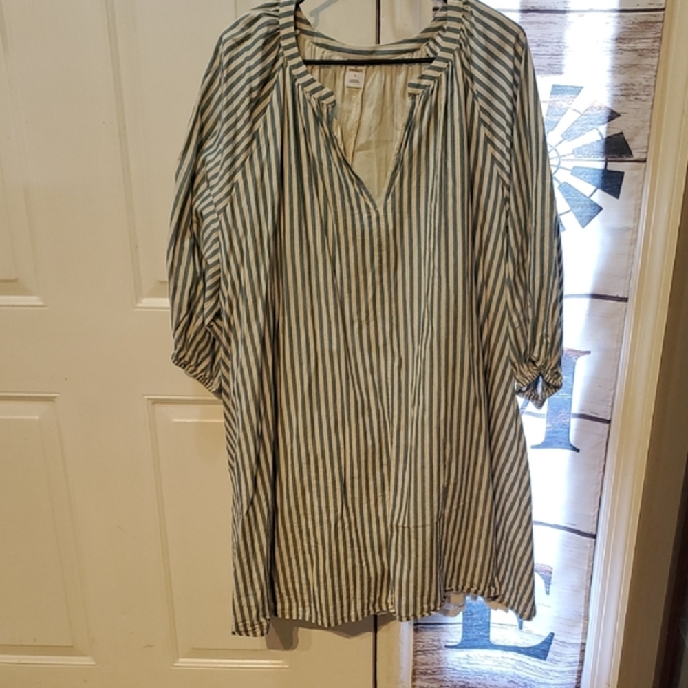 Melrose and Market Striped Blue and White Dress